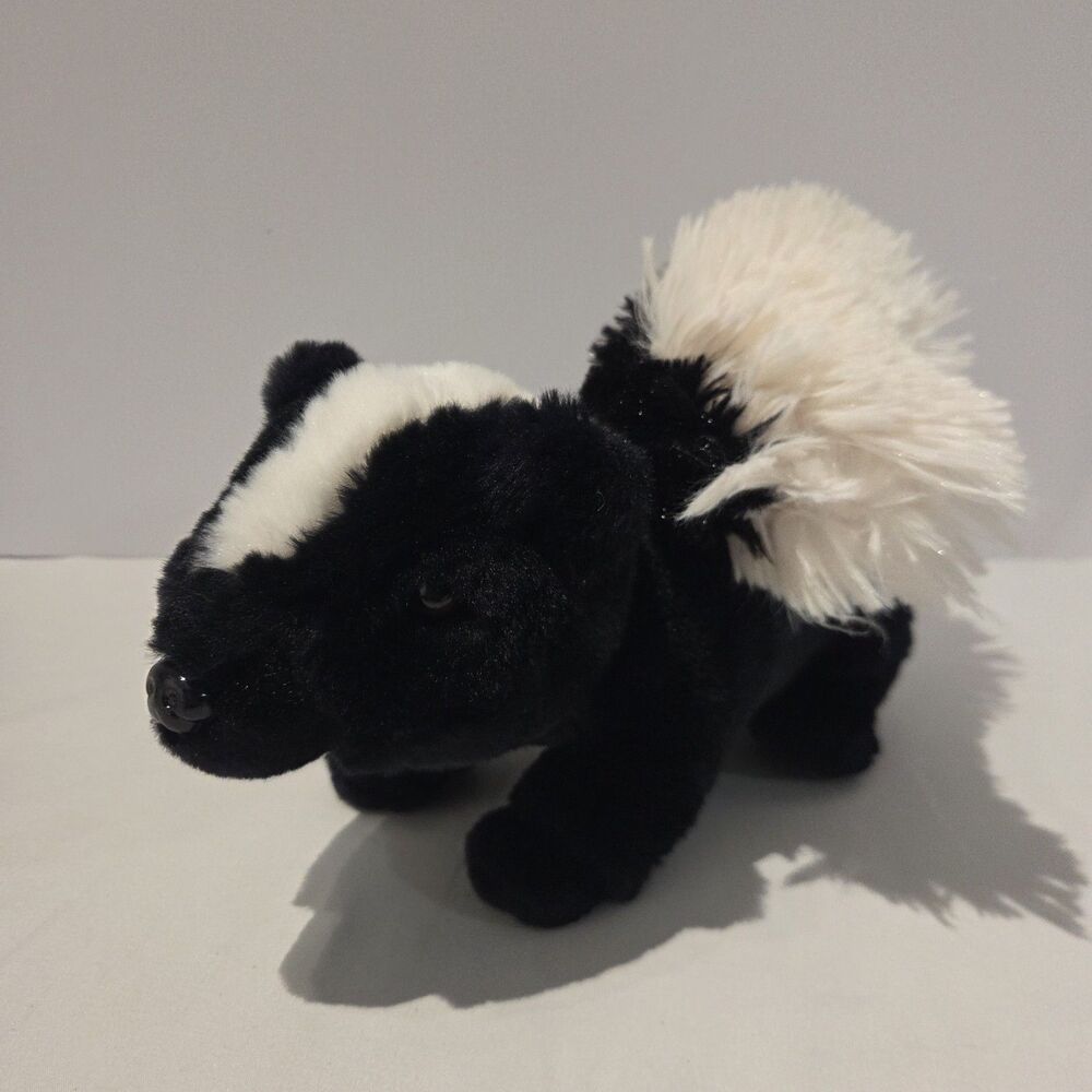 Skunk Plush by Fiesta 11" Stuffed Wildlife Animal Black White